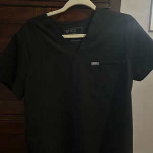 FIGS Women's Black V-Neck Scrub Top